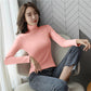 Camisa inferior cálida y gruesa con cuello alto para mujer