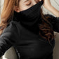 Camisa inferior cálida y gruesa con cuello alto para mujer