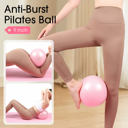 Pelota de Pilates antiexplosión de 9 pulgadas con bomba ✨ ¡Compacta y duradera, tu aliada de fitness en movimiento! 🏋️♀️