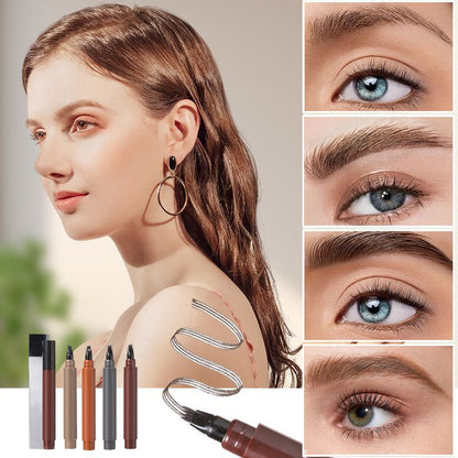 🥳Gran venta 2026🥳💞¡Se han vendido más de 50.000 piezas! ⚡💖 Plumón Impermeable de Barba y Cejas de 4 Puntas – Definición Precisa y Natural ✨