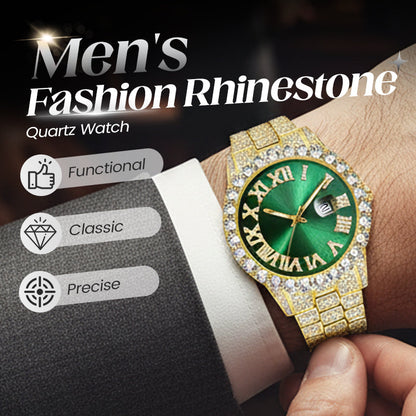 🔥Tiempo limitado 50% de descuento🔥  Reloj de cuarzo con diamantes de imitación de moda para hombre