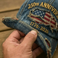 Gorra de béisbol desgastada del 250 aniversario