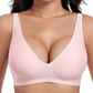 🔥Por tiempo limitado 50% de descuento🔥  Brasier Sin Aros Push-up con Escote Profundo en V y Diseño Invisible