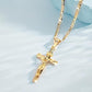 🔥【1° Más Vendido】🔥 Compra 3 y llévate 2 gratis !⏰ Collar con colgante de crucifijo tono dorado – Diseño detallado INRI, cadena Figaro ajustable y joya religiosa para el día a día ✝️✨