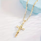🔥【1° Más Vendido】🔥 Compra 3 y llévate 2 gratis !⏰ Collar con colgante de crucifijo tono dorado – Diseño detallado INRI, cadena Figaro ajustable y joya religiosa para el día a día ✝️✨