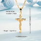 🔥【1° Más Vendido】🔥 Compra 3 y llévate 2 gratis !⏰ Collar con colgante de crucifijo tono dorado – Diseño detallado INRI, cadena Figaro ajustable y joya religiosa para el día a día ✝️✨
