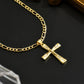 🔥【1° Más Vendido】🔥 Compra 3 y llévate 2 gratis !⏰ Collar con colgante de crucifijo tono dorado – Diseño detallado INRI, cadena Figaro ajustable y joya religiosa para el día a día ✝️✨