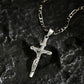 🔥【1° Más Vendido】🔥 Compra 3 y llévate 2 gratis !⏰ Collar con colgante de crucifijo tono dorado – Diseño detallado INRI, cadena Figaro ajustable y joya religiosa para el día a día ✝️✨
