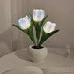 🌷 Lámpara de Tulipán LED, Luz Nocturna de Tulipán Simulado con Jarrón, Lámpara de Mesa, Decoración, Ideal para Hogar, Sala de Estar, Decoración de Mesa ✨