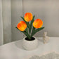 🌷 Lámpara de Tulipán LED, Luz Nocturna de Tulipán Simulado con Jarrón, Lámpara de Mesa, Decoración, Ideal para Hogar, Sala de Estar, Decoración de Mesa ✨