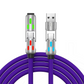 ⚡ ¡AHORA CON UN 50 % DE DESCUENTO!🌈 Cable universal RGB 4 en 1 de carga rápida – 240 W PD y silicona líquida – Cable de datos resistente de 480 Mbps 🔌