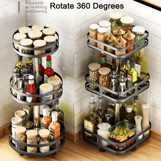 El estante de almacenamiento giratorio de 360 ° puede utilizarse en cualquier escena