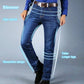 Pantalones rectos vaqueros elásticos para hombre