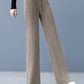 🎁Pantalones rectos con cordón y pierna ancha de color sólido grueso para mujer.