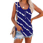 Verano casual rayas botones sin mangas camiseta sin mangas