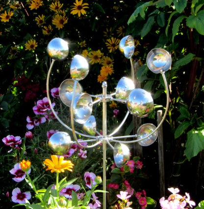 Flor del viento de metal para jardín - Girador metálico para patio