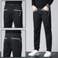 Regalo ideal - Pantalones rectos elásticos casuales para hombre con bolsillos grandes