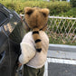 Gorro de peluche de piel sintética con cola de mapache para padres e hijos