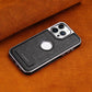Funda para teléfono con soporte invisible, bisel galvanizado y protector de piel-Para iphone